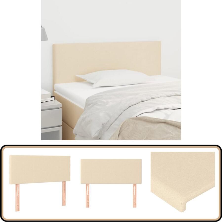 The Living Store Hoofdbord Klassiek 80 x 5 x 78 88 cm Crème Hoofd Bord Hoofdkussen Slaapcomfort Bedroom Decor Stoffen Hoofdbord