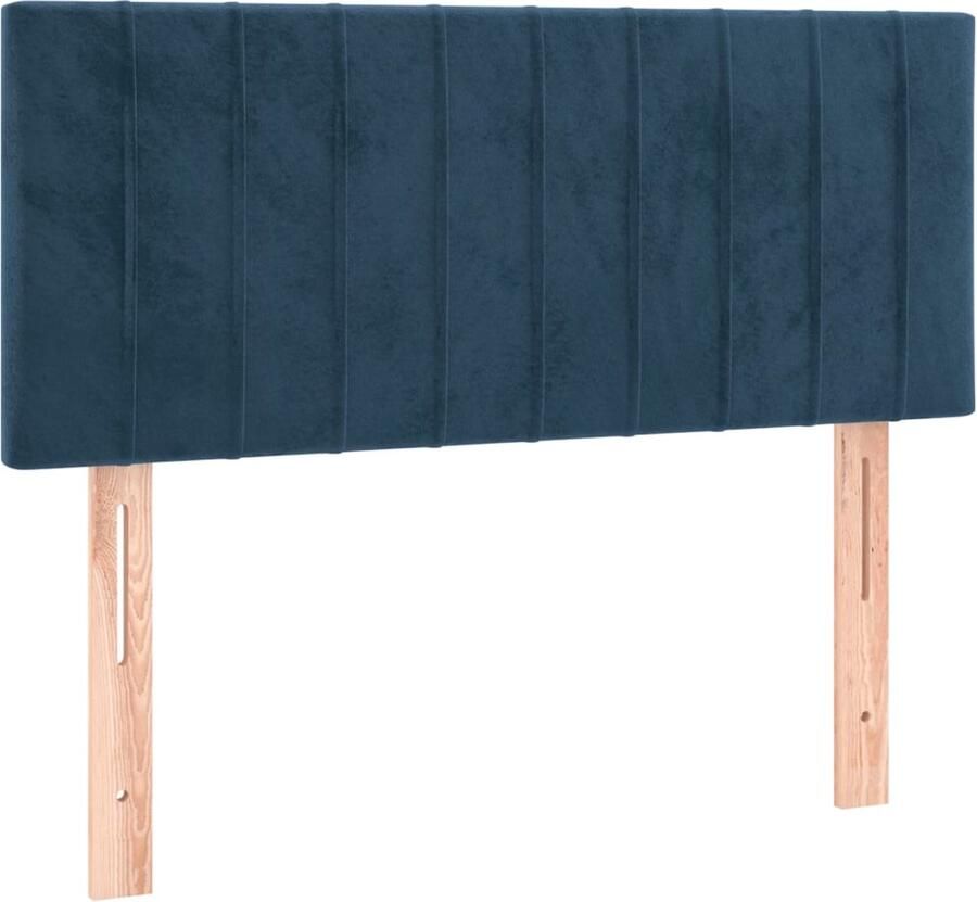VidaXL Hoofdbord Fluweel Donkerblauw 100x5x88 cm Hoofd Bord Klassieke Hoofdborden Velvet Hoofdbord Blauw Hoofdbord Beddecoratie Slaapkamerstijl Comfortabele Hoofdbord - Foto 2