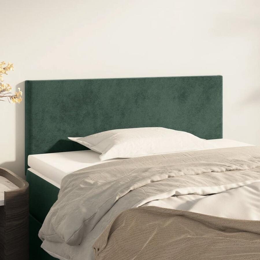 VidaXL Hoofdbord 80x5x78 88 cm Fluweel Donkergroen Hoofd Bord Hoofdbord Velvet Groen Beddecoratie Slaapkamers - Foto 2
