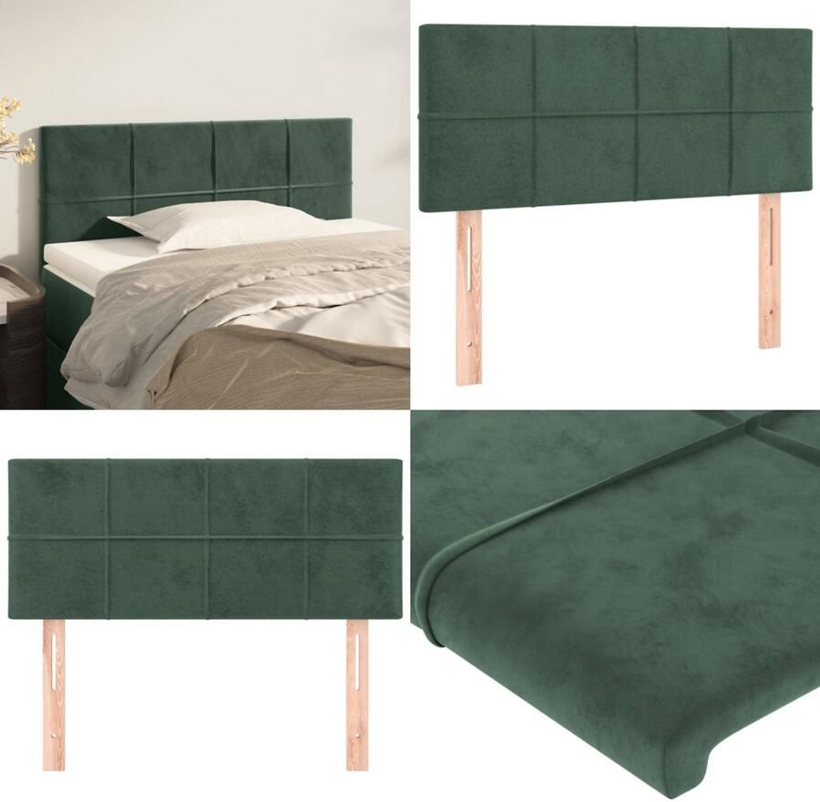 VidaXL Hoofdbord 80x5x78 88 cm fluweel donkergroen Hoofdbord Hoofdborden Hoofdeinde Houten Hoofdbord