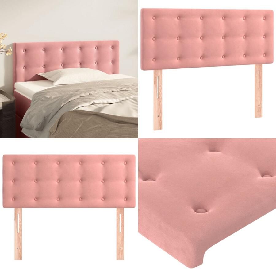 VidaXL Hoofdbord 80x5x78 88 cm fluweel roze Hoofdbord Hoofdborden Hoofdeinde Houten Hoofdbord
