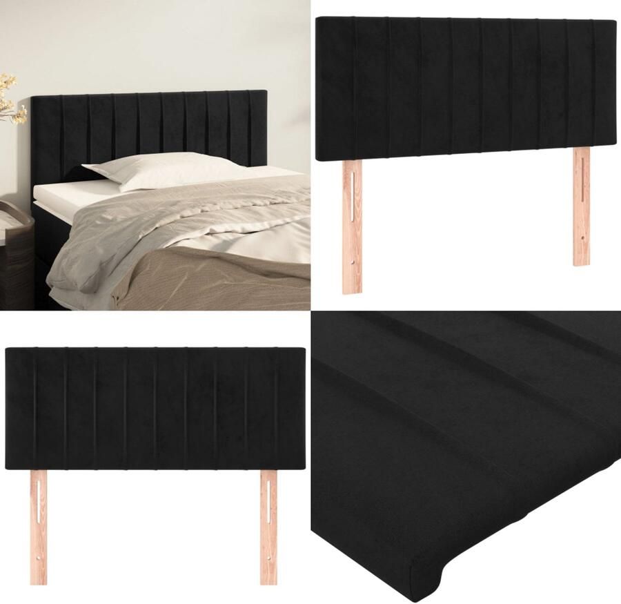 VidaXL Hoofdbord 80x5x78 88 cm fluweel zwart Hoofdbord Hoofdborden Hoofdeinde Houten Hoofdbord