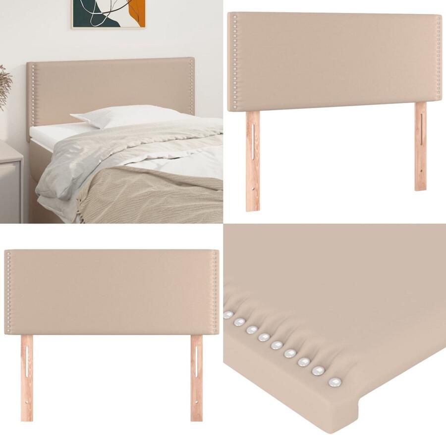 VidaXL Hoofdbord 100x5x78 88 cm kunstleer cappuccinokleurig Hoofdbord Hoofdborden Hoofdeinde Houten Hoofdbord