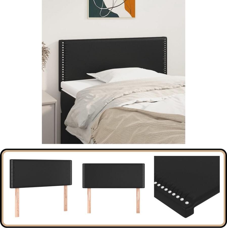 VidaXL Hoofdbord 80x5x78 88 cm Kunstleer Zwart Hoofd Bord Hoofdbord Beddecoratie Klassiek Hoofdbord Zwarte Hoofdbord Lederlook Hoofdbord