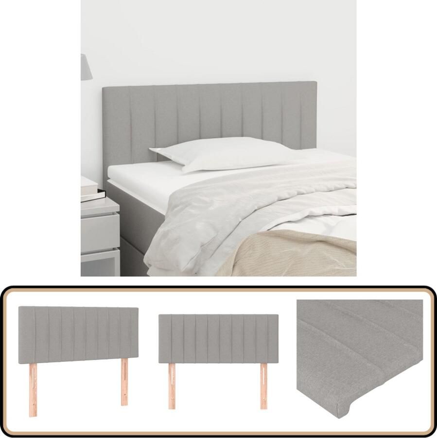 The Living Store Hoofdbord Classic Lichtgrijs 80 x 33.5 x 78 cm Duurzaam materiaal Hoofd Bord Hoofdkussen Beddecoratie Slaapkamer Decoratie Stoffen Hoofdbord - Foto 2