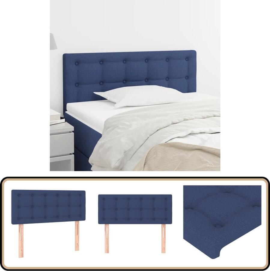 VidaXL Hoofdbord 80x5x78 88 cm Stof Blauw Klassieke Hoofdbord Blauw Bedhoofd Stoffen Hoofdbord Beddecoratie