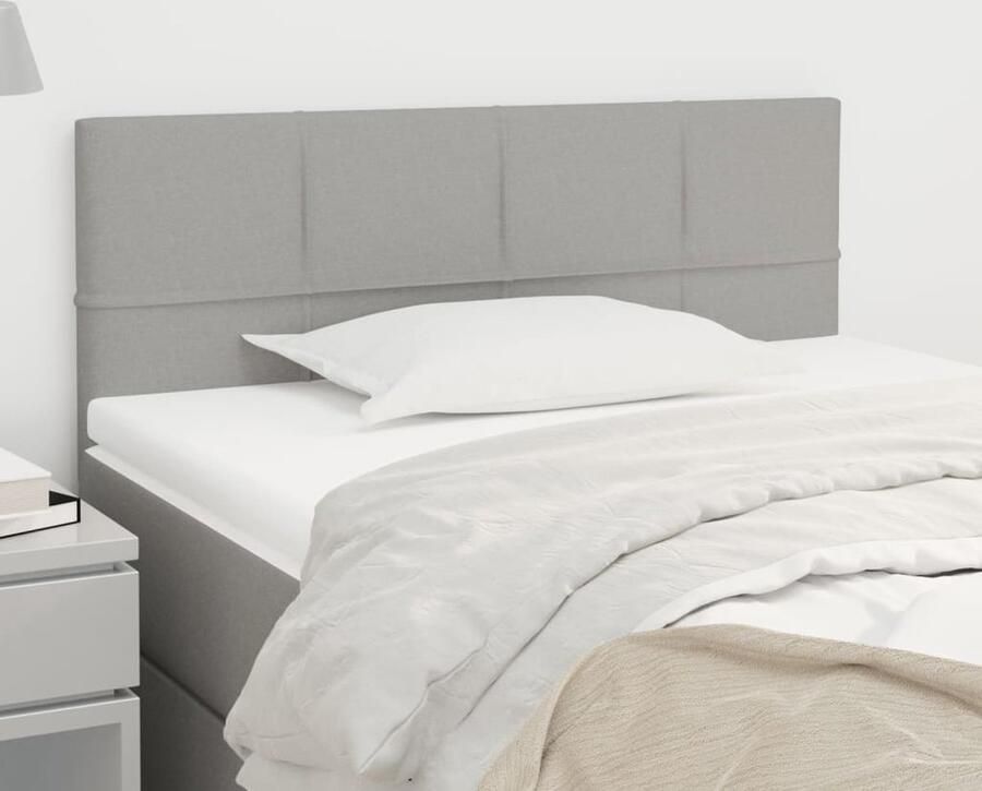VidaXL Hoofdbord 80x5x78 88 cm Stof Lichtgrijs Hoofd Bord Hoofdkussen Beddecoratie Slaap Accessoires Stoffen Hoofdbord Grijs Hoofdbord - Foto 2