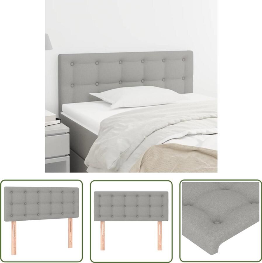 VidaXL Hoofdbord 80x5x78 88 cm Stof Lichtgrijs Hoofd Bord Hoofdkussen Bedkleden Slaap Accessoires Bedroom Decor Grijs Stoffen Hoofdbord Comfortabel Hoofdboard Leeshoek Tv Hoek Luxe Bed