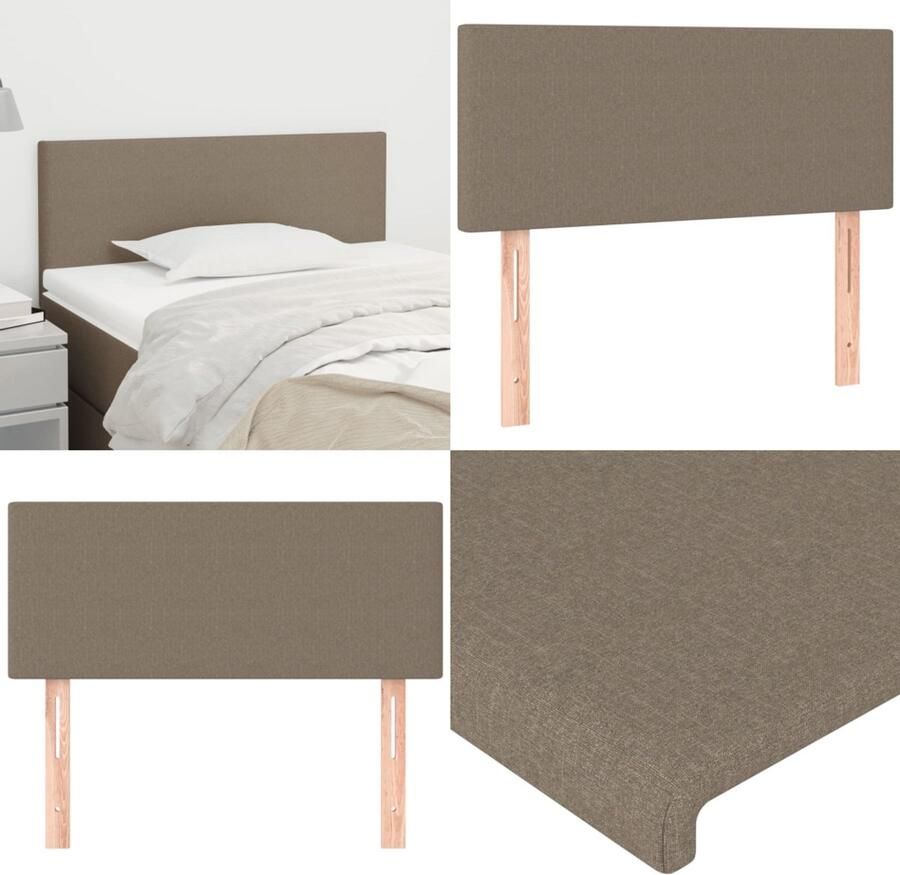 VidaXL Hoofdbord 80x5x78 88 cm stof taupe Hoofdbord Hoofdborden Hoofdeinde Houten Hoofdbord