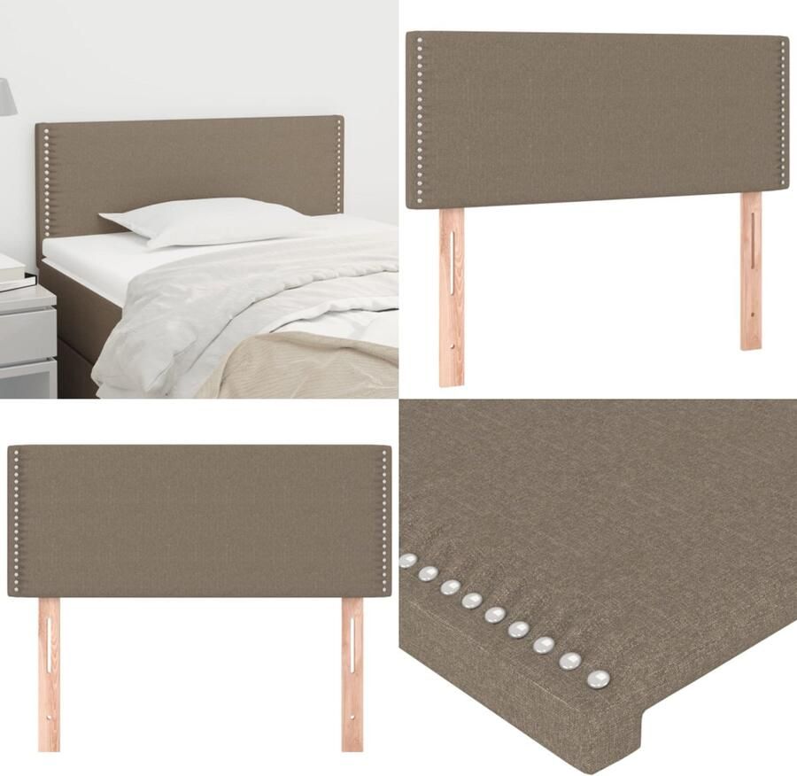 VidaXL Hoofdbord 80x5x78 88 cm stof taupe Hoofdbord Hoofdborden Hoofdeinde Houten Hoofdbord