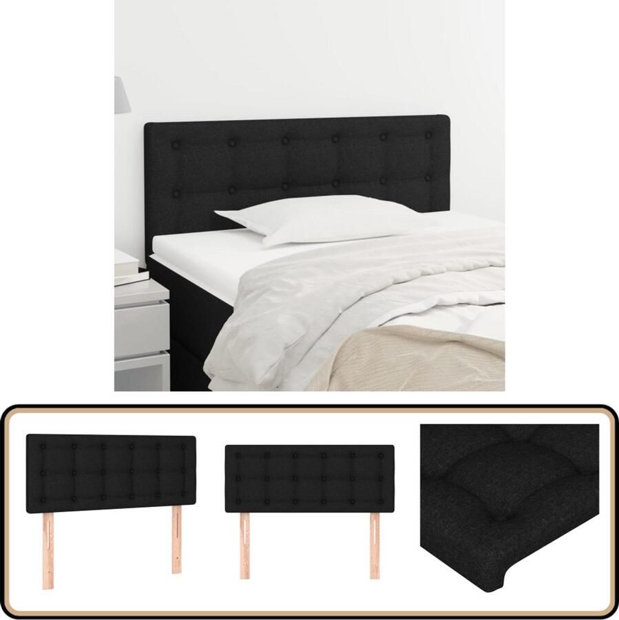 VidaXL Hoofdbord 80x5x78 88 cm Stof Zwart Hoofd Bord Hoofdkussen Beddecoratie Zwarte Kamer Stoffen Hoofdborden Klassiek Hoofdbord Leeshoek Tv Hoek
