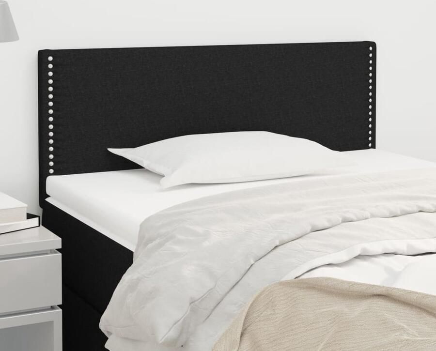 VidaXL Hoofdbord 80x5x78 88 cm Zwart Stof Hoofd Bord Hoofdkussen Klassiek Hoofdbord Stoffen Hoofdbord Zwarte Hoofdbord Beddecoratie - Foto 2