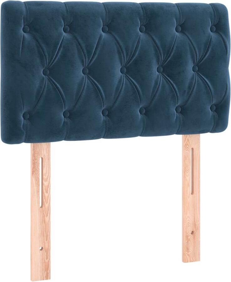 VidaXL Hoofdbord 80x7x78 88 cm fluweel donkerblauw - Foto 3