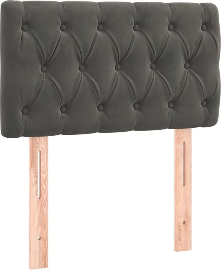 VidaXL Hoofdbord 80x7x78 88 cm fluweel donkergrijs - Foto 2