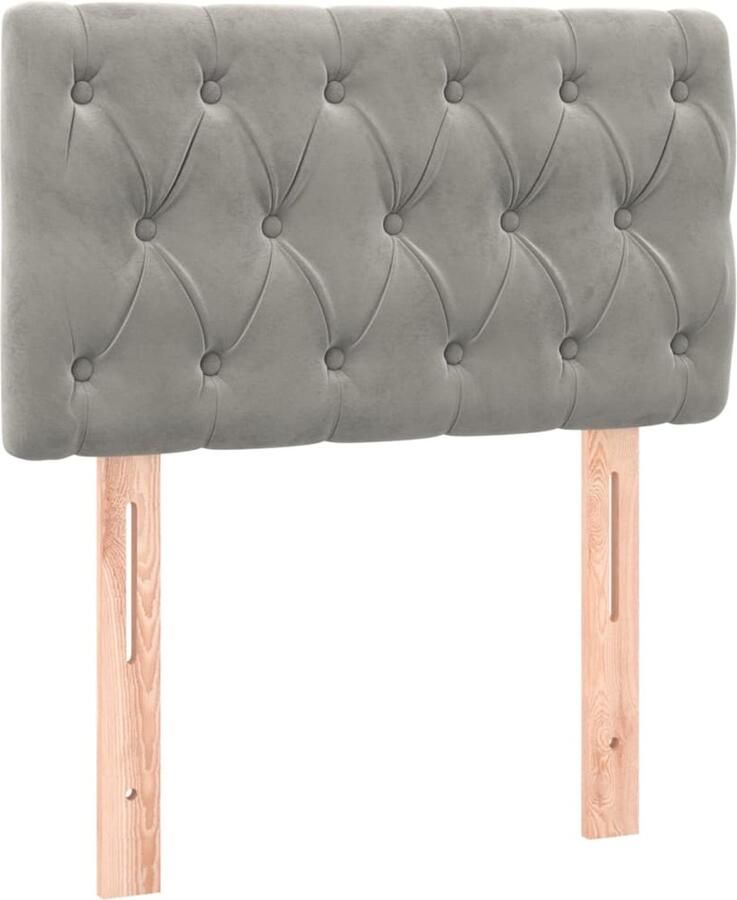 VidaXL Hoofdbord 80x7x78 88 cm fluweel lichtgrijs - Foto 2