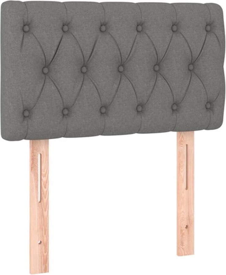 VidaXL Hoofdbord 80x7x78 88 cm stof donkergrijs - Foto 3