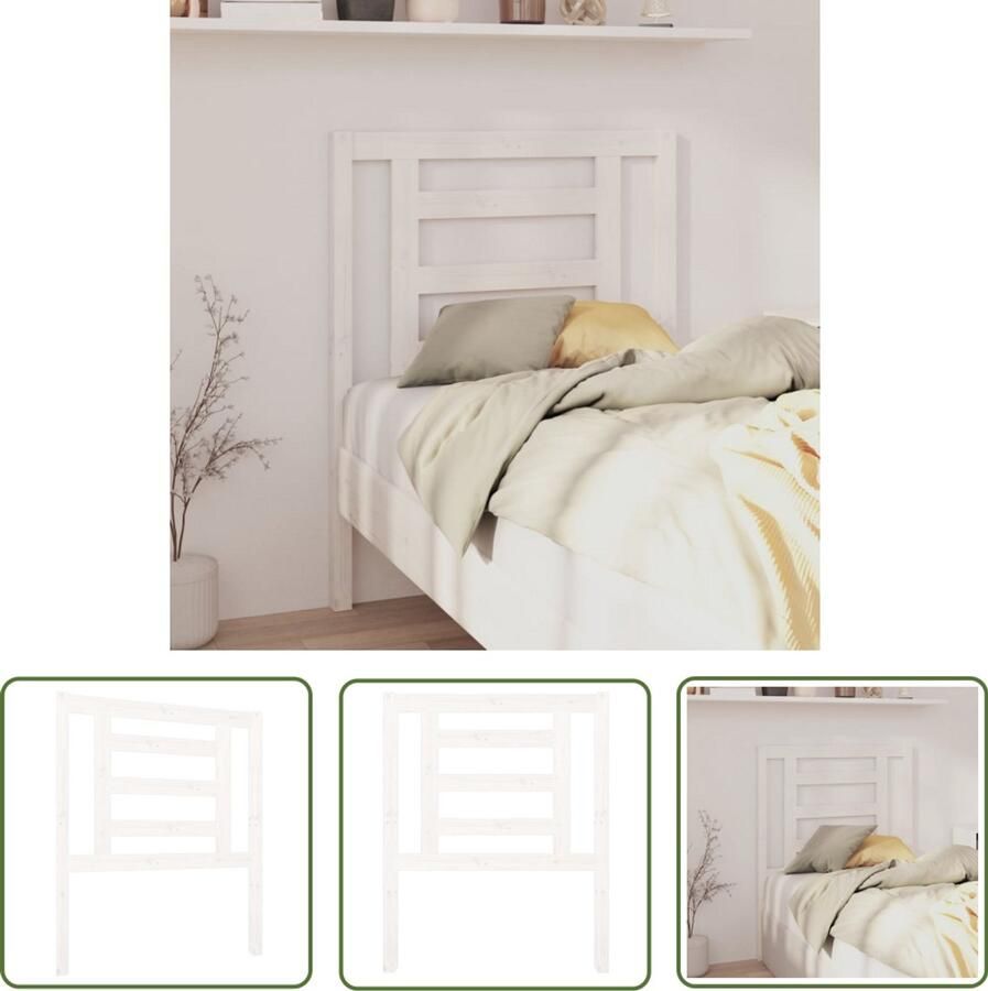 VidaXL Hoofdbord 81x4x100 cm Grenenhout Wit Houten Hoofdbord Massief Grenenhout Witte Hoofdbord Voor Bed Hoofdenbord Design Landelijke Hoofdbord Comfortabel Hoofdbord Bedroom Decor Slaapkamervloer
