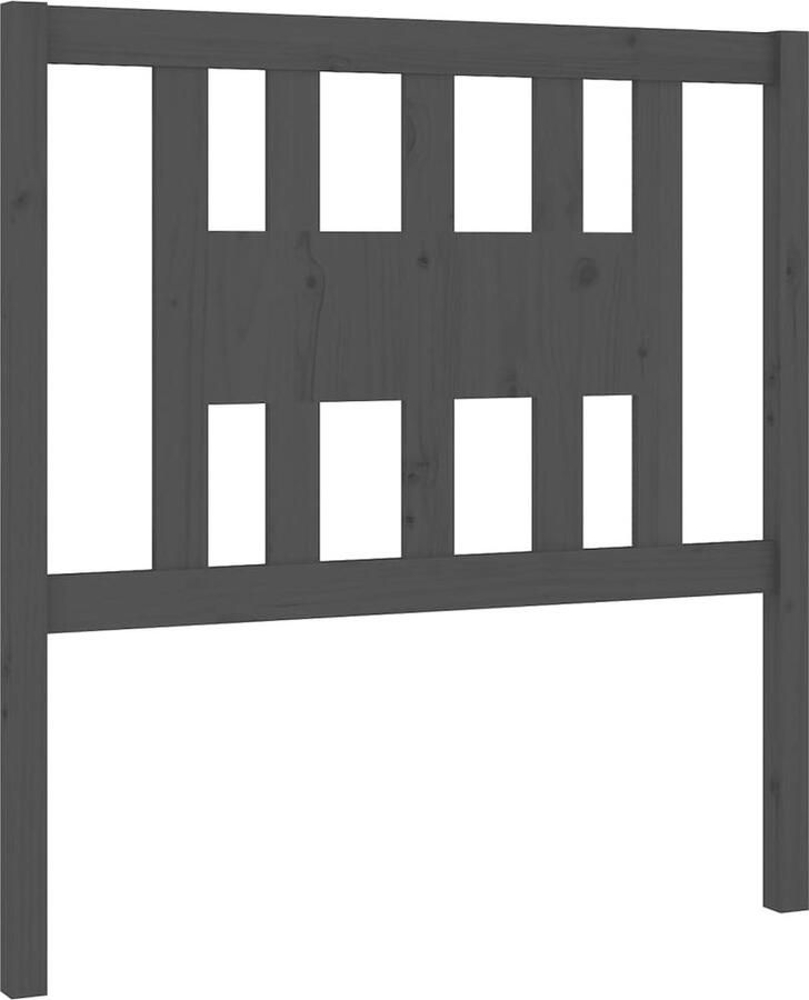 VidaXL Hoofdbord 81x4x100 cm massief grenenhout grijs - Foto 17