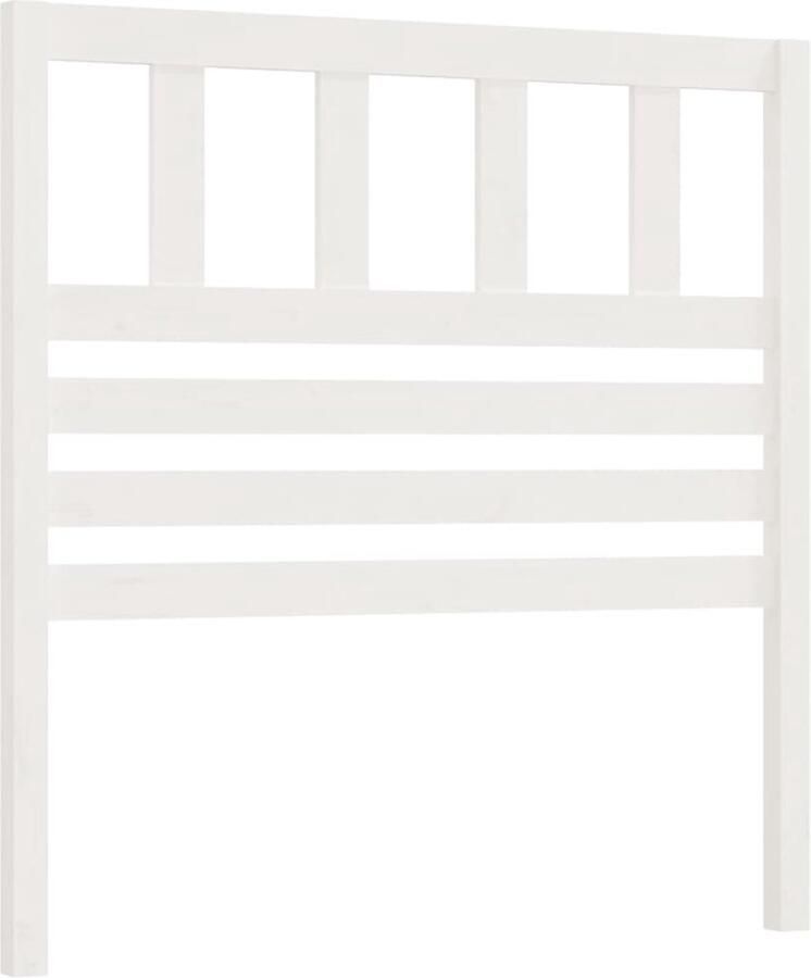VidaXL Hoofdbord 81x4x100 cm Massief Grenenhout Wit Houten Hoofdbord Hoofdeinde Beddecoratie Klassieke Stijl Grenenhout Wit Slaapkamervloerisolator - Foto 3