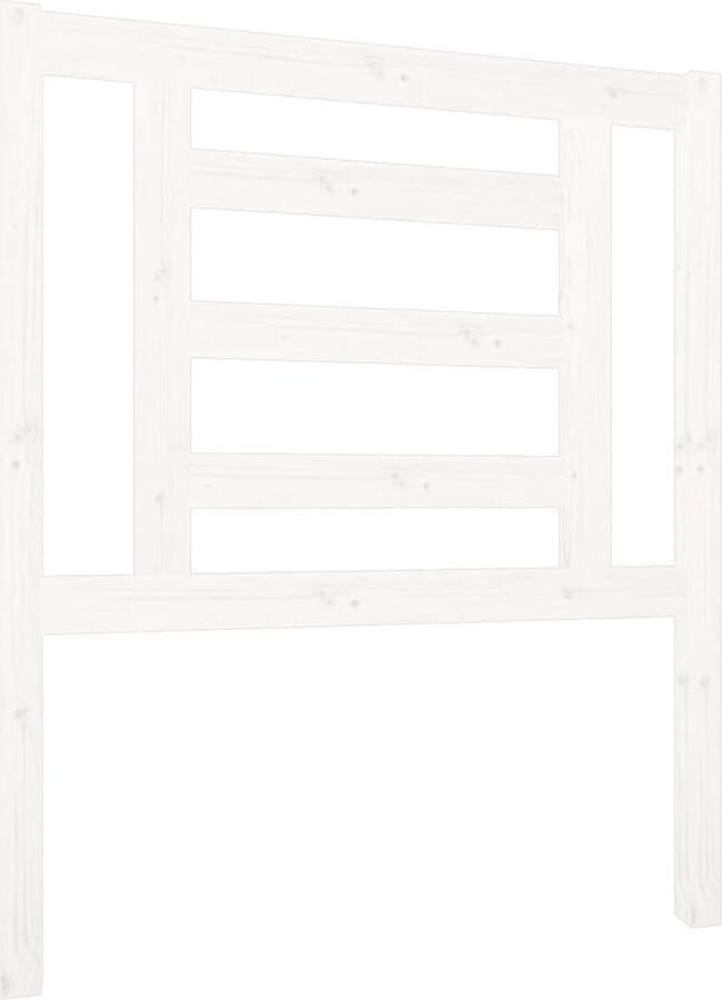 VidaXL Hoofdbord 81x4x100 cm massief grenenhout wit - Foto 9