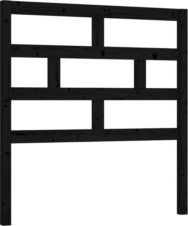VidaXL Hoofdbord 106x4x100 cm massief grenenhout zwart - Foto 7