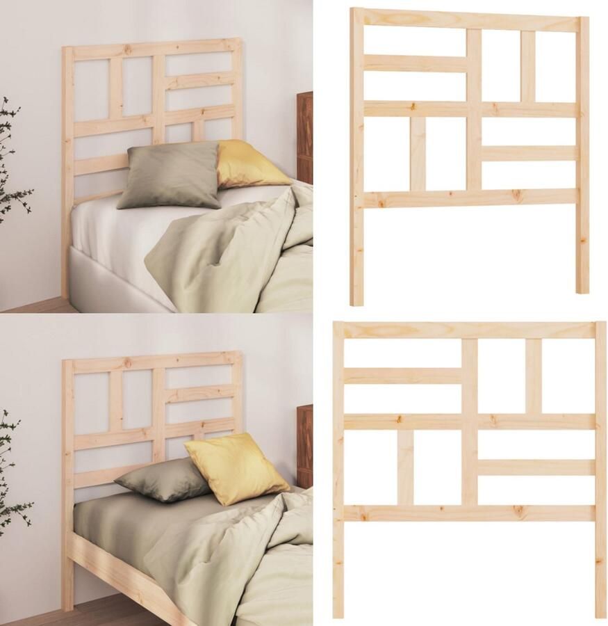 VidaXL Hoofdbord 81x4x104 cm massief grenenhout Hoofdbord Hoofdborden Hoofdeinde Houten Hoofdbord