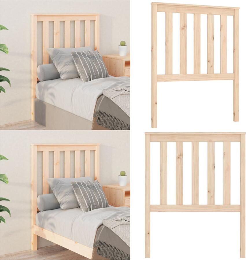 VidaXL Hoofdbord 81x6x101 cm massief grenenhout Hoofdbord Hoofdborden Hoofdeinde Houten Hoofdbord