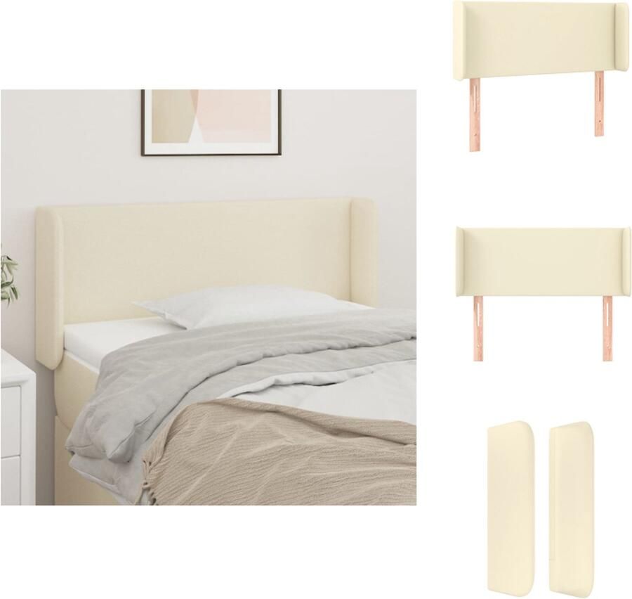 VidaXL Hoofdbord 83 x 16 x 78 88 cm Crème Kunstleer Bedonderdeel