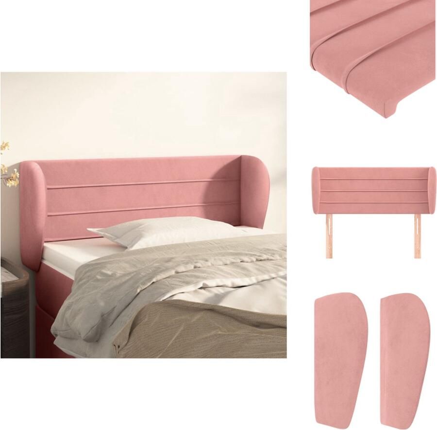 The Living Store Hoofdeind Hoofdbord Zacht fluweel Stevige poten Verstelbare hoogte Comfortabele ondersteuning Roze 83 x 23 x 78 88 cm Hoofd Bord Hoofdbord Velvet Hoofdbord Roze Hoofdbord Luxe Hoofdbord - Foto 2