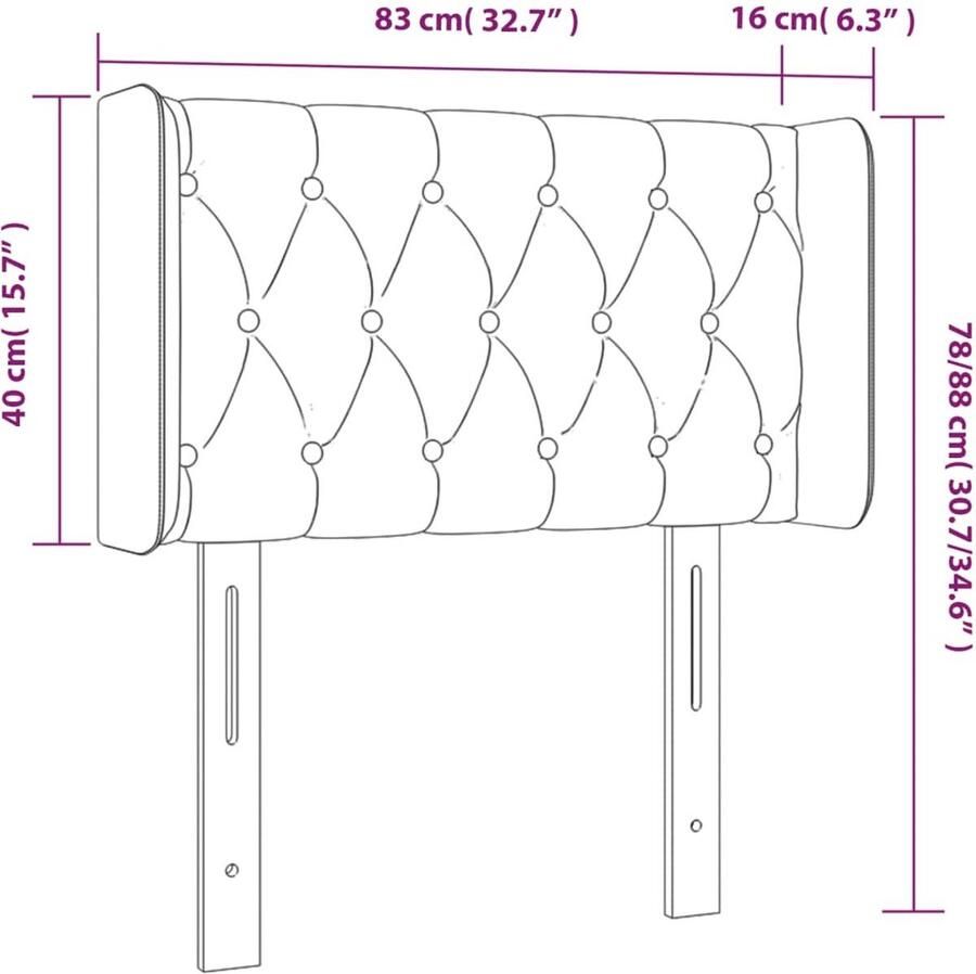 VidaXL Hoofdbord 83x16x78 88 cm Stof Donkerbruin Hoofd Bord Hoofdkussen Beddecoratie Klassiek Interieur Bruine Meubels