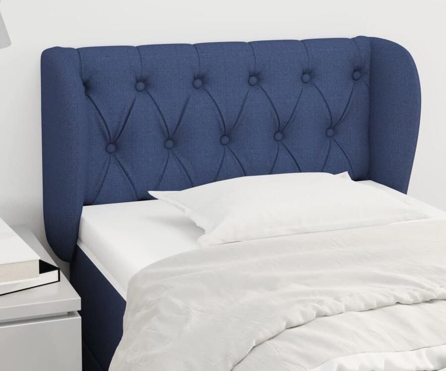 VidaXL Hoofdbord 83x23x78 88 cm Stof Blauw Hoofd Bord Hoofdkussen Beddecoratie Slaapcomfort Blabla - Foto 2