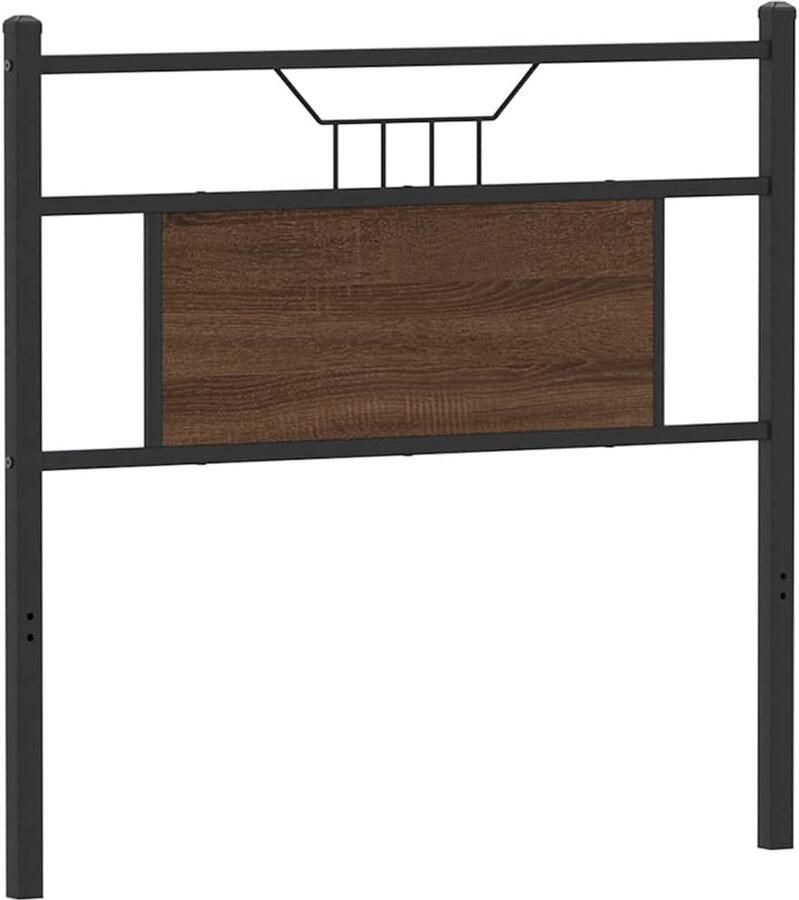 VidaXL Hoofdbord 90 cm bewerkt hout en staal bruin eikenkleurig