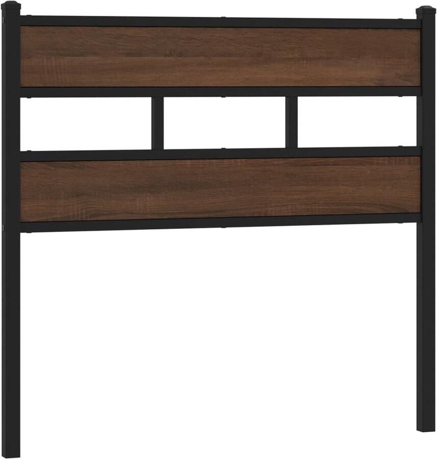 VidaXL Hoofdbord 107 cm bewerkt hout en staal bruin eikenkleurig