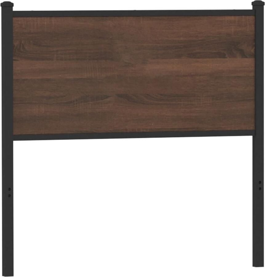 VidaXL Hoofdbord 75 cm bewerkt hout en staal bruin eikenkleurig