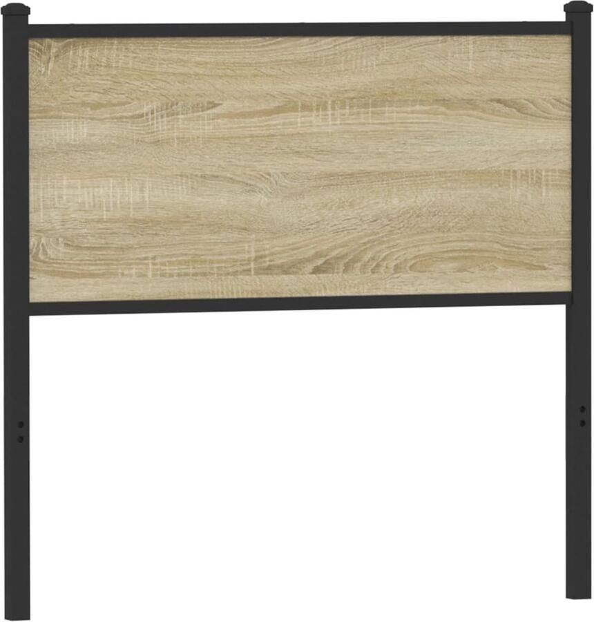 VidaXL Hoofdbord 90 cm bewerkt hout en staal sonoma eikenkleurig