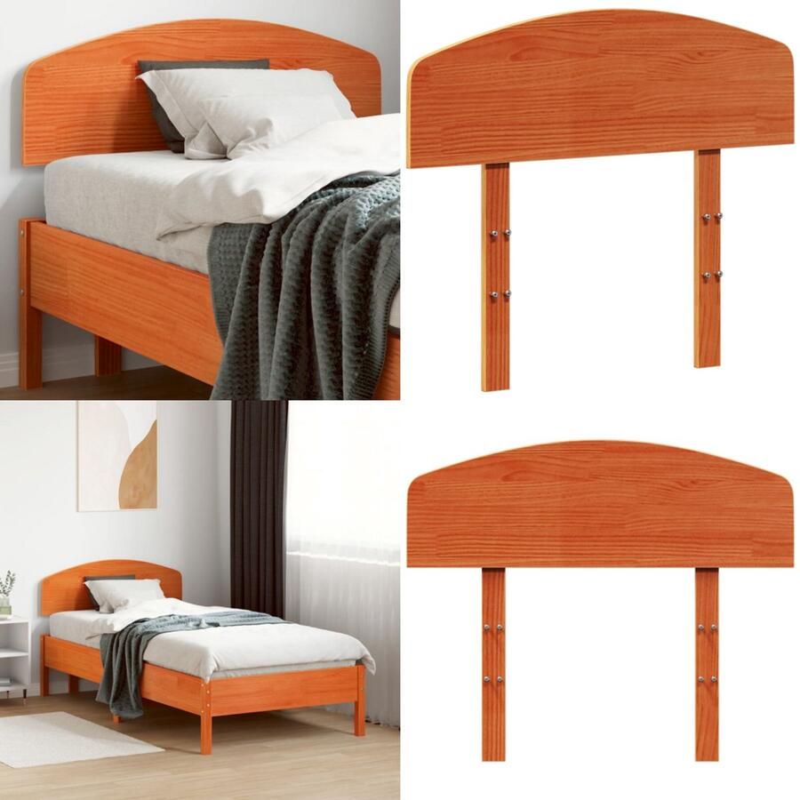 VidaXL Hoofdbord 90 cm massief grenenhout wasbruin Hoofdbord Hoofdborden Bed Hoofdbord Bedhoofdbord