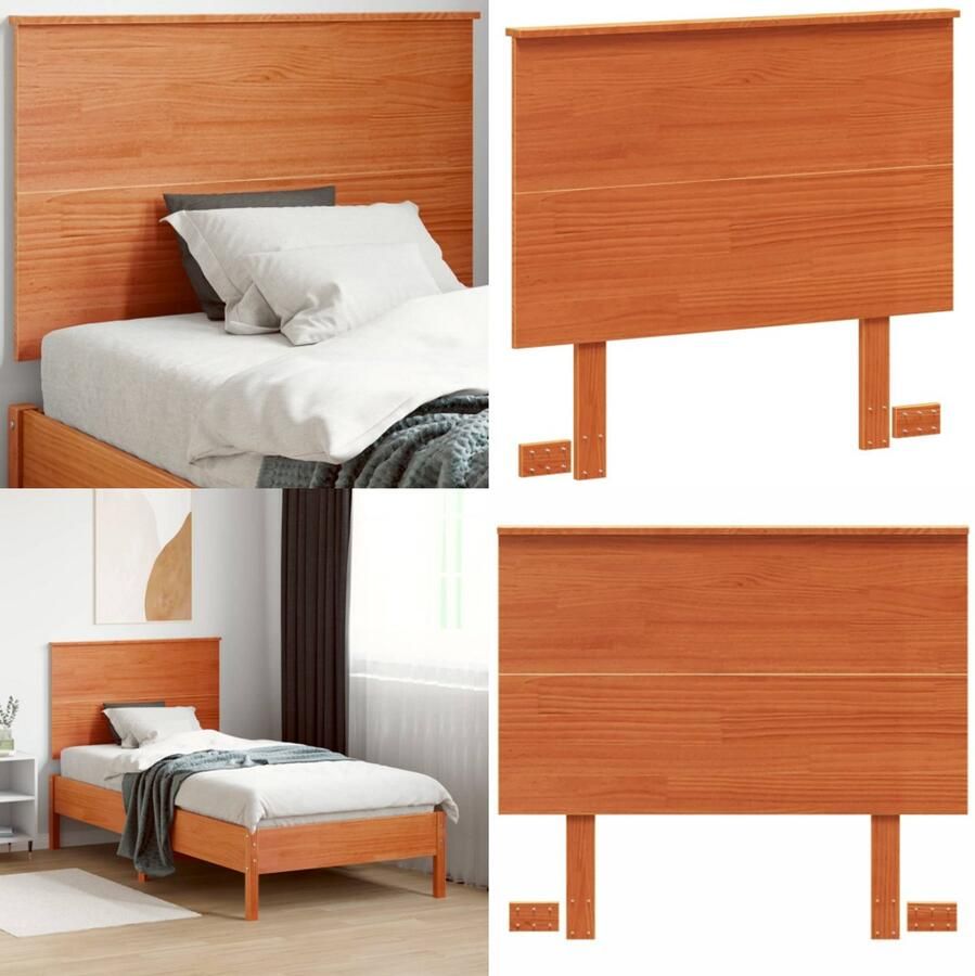 VidaXL Hoofdbord 90 cm massief grenenhout wasbruin Hoofdbord Hoofdborden Bed Hoofdbord Bedhoofdbord