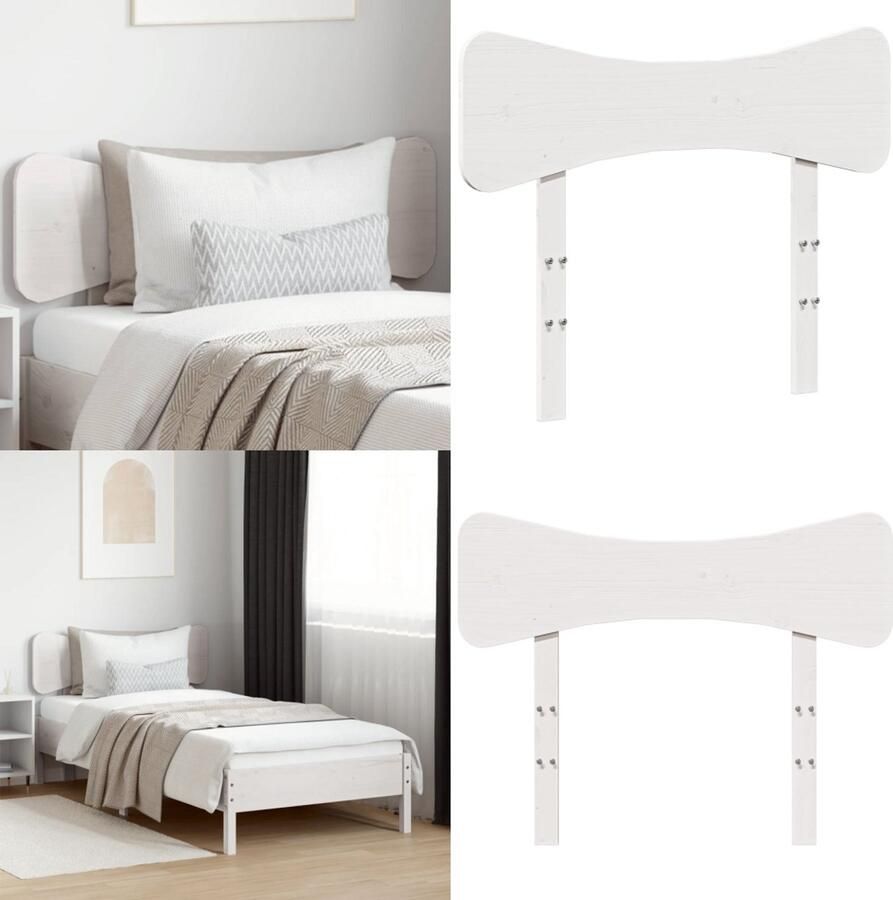 VidaXL Hoofdbord 90 cm massief grenenhout wit Hoofdbord Hoofdborden Bed Hoofdbord Bedhoofdbord
