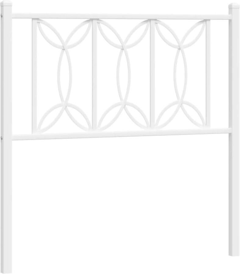 VidaXL Hoofdbord 90 cm metaal wit