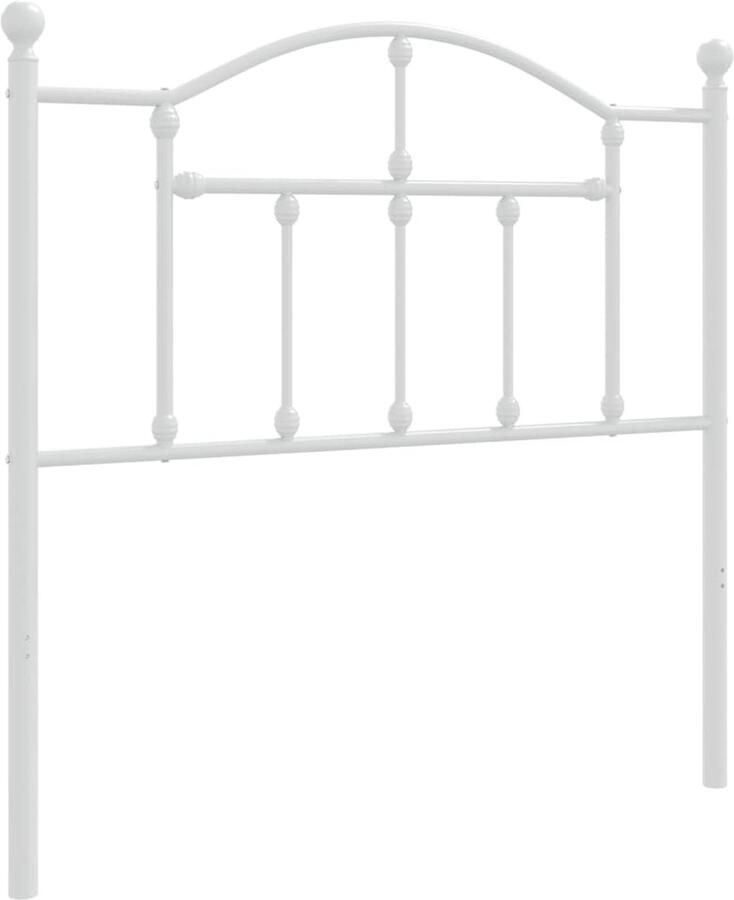 VidaXL Hoofdbord 90 cm metaal wit - Foto 4