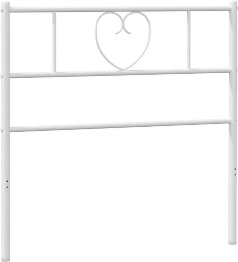 VidaXL Hoofdbord 80 cm Staal Wit Montage nodig Hoofdbord Hoofd Bord Slaapkamers Bed Accessoires Beddecoratie Vintage Interieur Modern Interieur Staal Hoofdbord Wit Hoofdbord - Foto 2