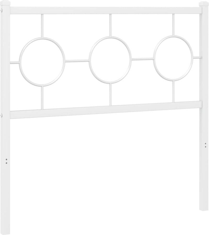 VidaXL Hoofdbord 90 cm metaal wit - Foto 3