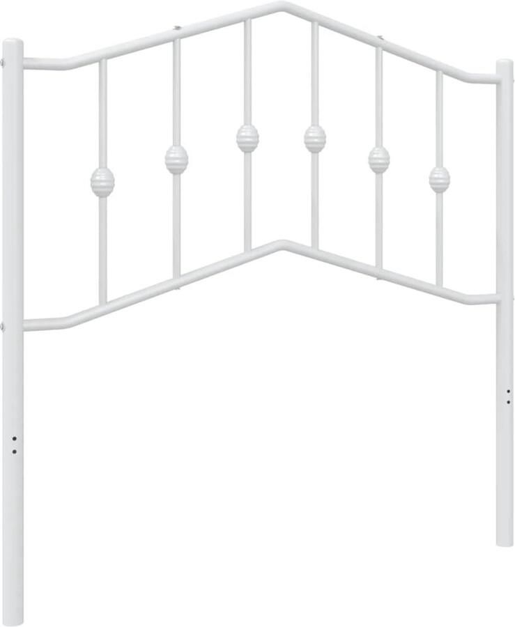 VidaXL Hoofdbord 90 cm metaal wit - Foto 3
