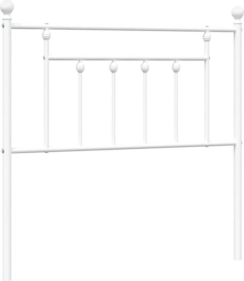 VidaXL Hoofdbord 90 cm metaal wit - Foto 2