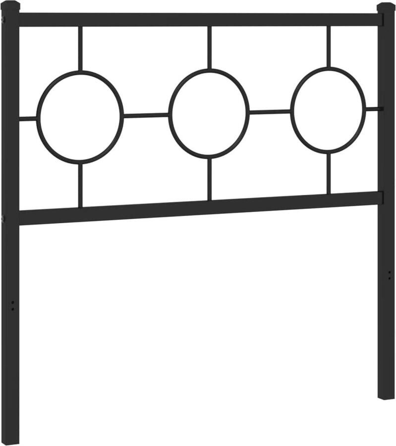 VidaXL Hoofdbord 90 cm metaal zwart - Foto 3