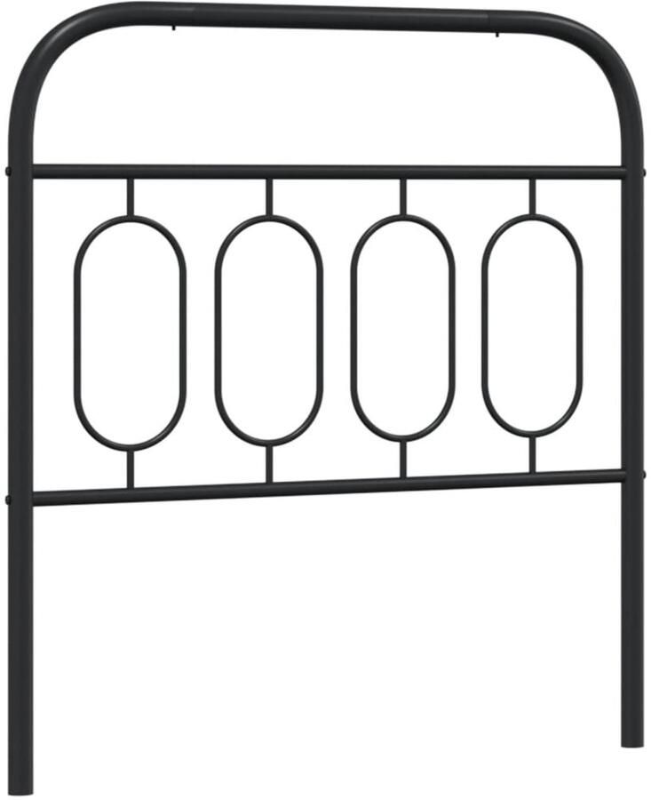 VidaXL Hoofdbord 90 cm metaal zwart