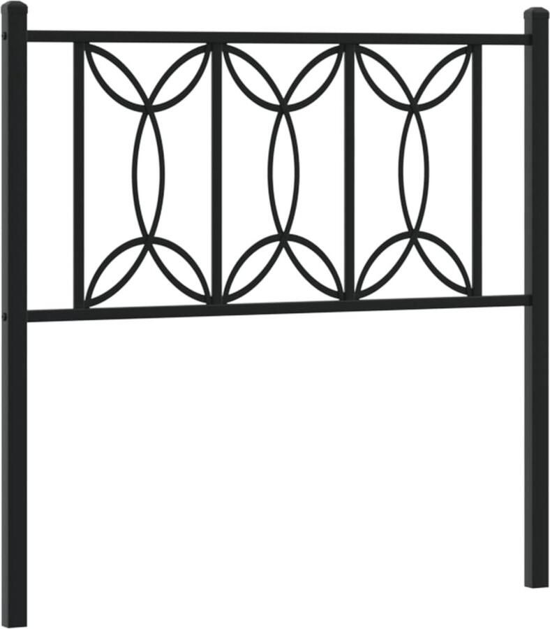VidaXL Hoofdbord 90 cm metaal zwart