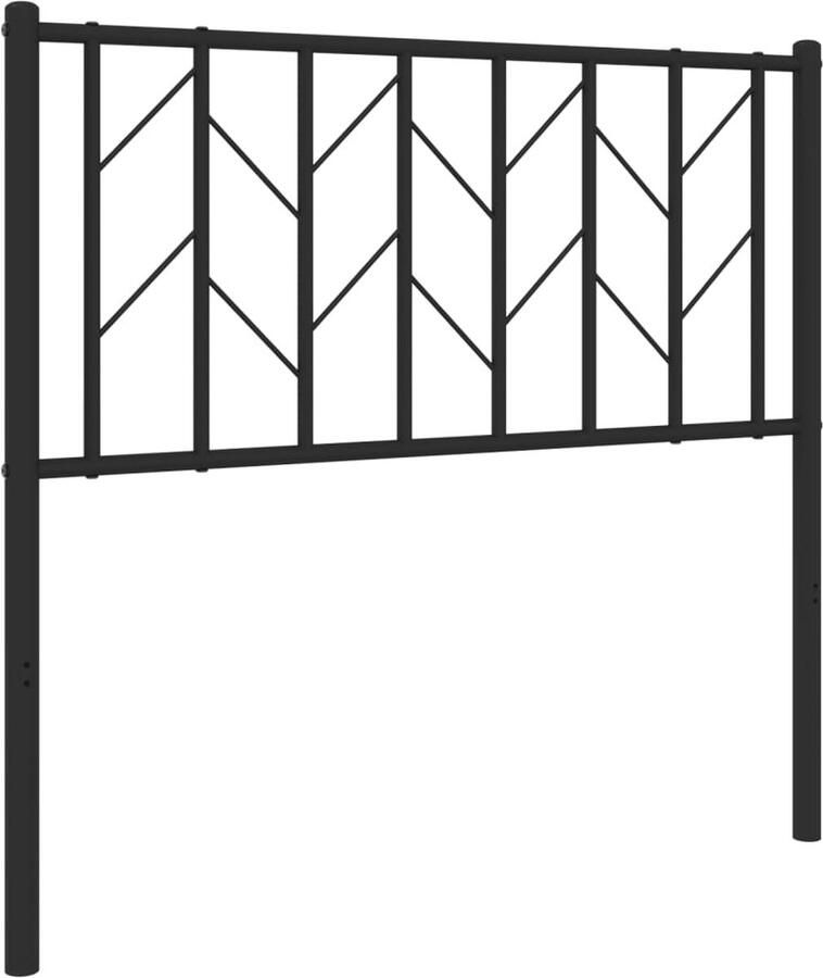 VidaXL Hoofdbord 90 cm metaal zwart - Foto 4