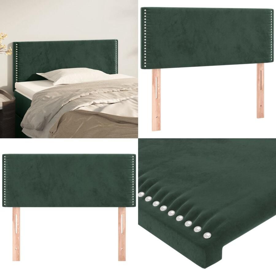 VidaXL Hoofdbord 90x5x78 88 cm fluweel donkergroen Hoofdbord Hoofdborden Hoofdeinde Houten Hoofdbord