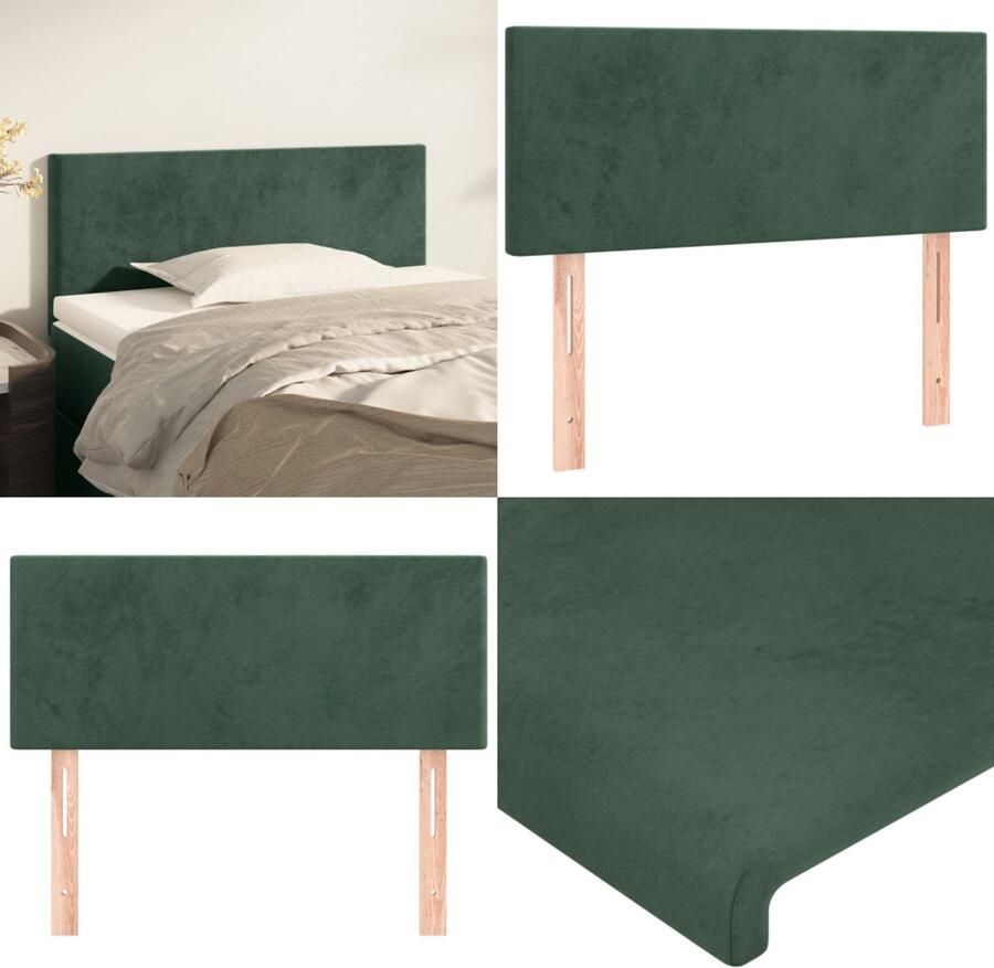 VidaXL Hoofdbord 90x5x78 88 cm fluweel donkergroen Hoofdbord Hoofdborden Hoofdeinde Houten Hoofdbord